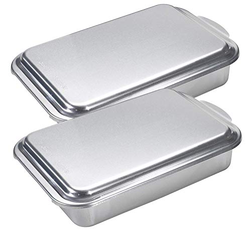 Nordic Ware Klassische Kuchenform mit Deckel, Metall, 9 x 13 cm 2er-Set