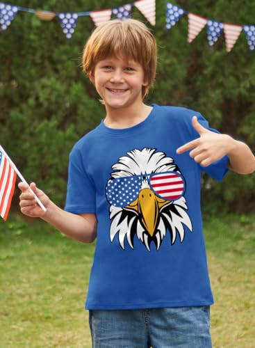 Image of BesserBay Unisex Kids July 4th Amarican Flag Top Patriotic Funny T-Shirt 6-14 Years