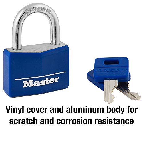 Master Lock 142Dcm Covered Aluminum Keyed Padlock, 1-Pack, Blue #TOP2