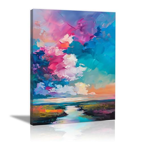 Impression sur toile haut de gamme de paysage abstrait : art mural moderne 40x60cm