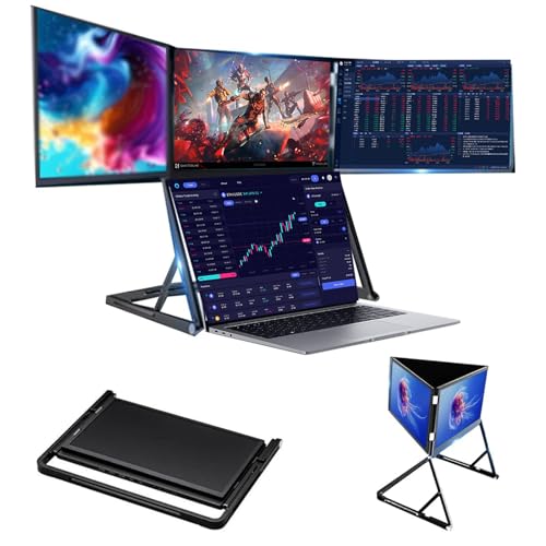 Image of Upgraded 3rd Triple Aero 15.6 Pro Max 3 Screen Monitor, 15.6 inch Fhd 3 Screen Display with USB-C & HDMI, Triple Portable Monitor for Laptop, 1080p Fhd Extended Laptop Screen Extender for Office (1 Set)