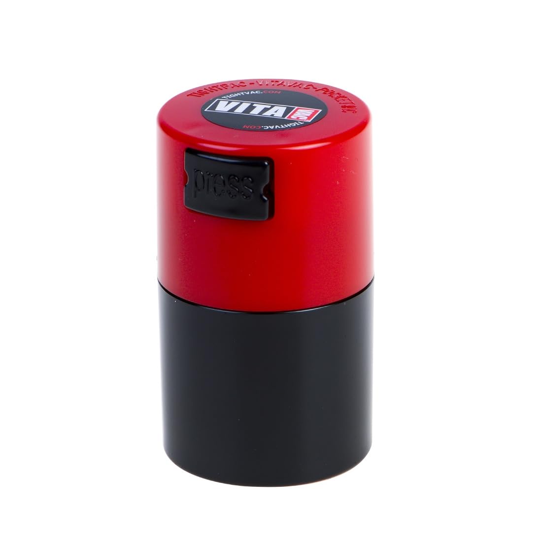 Tightvac Vitavac - 5g to 20 grams Vacuum Sealed Container - Red Cap & Black Body (TV0-SRD)