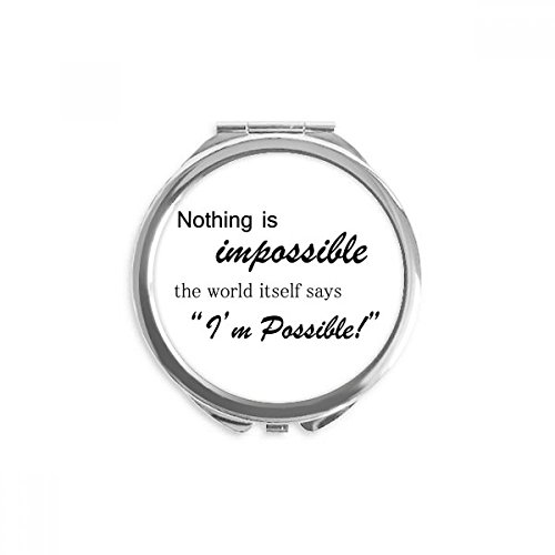 Miroir rond maquillage de poche portable au design citation inspirante