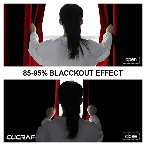 Cucraf Blackout Curtains 72 Inches Long, Room Darkening Christmas Decoration Window Curtain Panels, Rod Pocket Thermal Insulated Solid Drapes For Bedroom Living Room, 52X72 Inch, Red, Set Of 2 Panels #TOP3