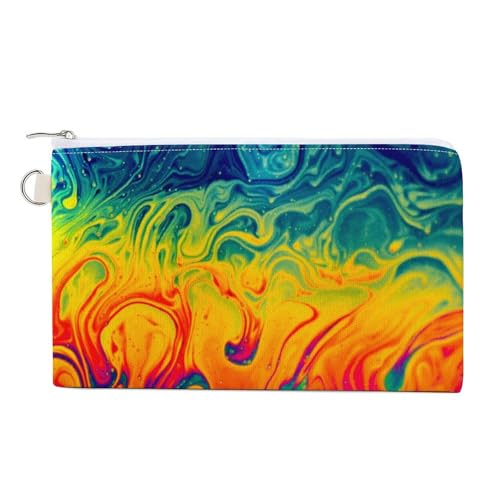 Fantasy Color Neon Pattern Zipper Style Coin Purse, Large Capacity, Portable And Fashionable Wallet - Main Image