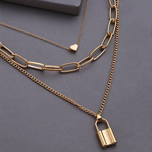 Gold-Plated Layered Necklace Set