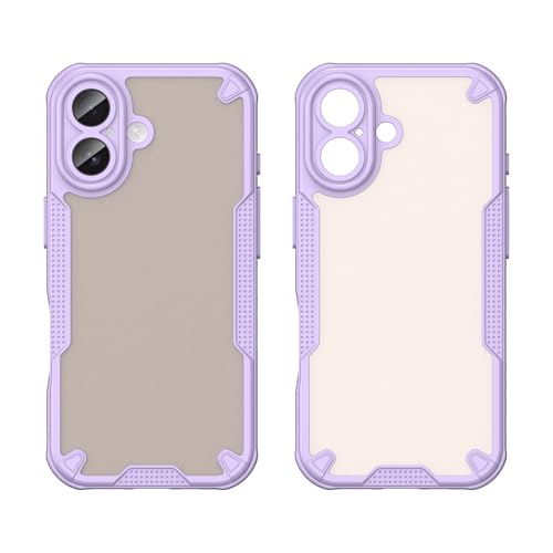 Image of Elzzi Semi-Transparent Frosted iPhone 17 Case PC + TPU Finish Protective Slim Matte Shockproof with Anti-Fingerprint Phone Back Cover for Men & Women - Lavender
