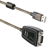 DTech Adapter USB na RS485 RS422 kabel interfejs szeregowy z chipem CP2102 Chip Terminal Board LED świeci ferrytowy Core do Windows 10 8 7 XP Mac (1,5 m)