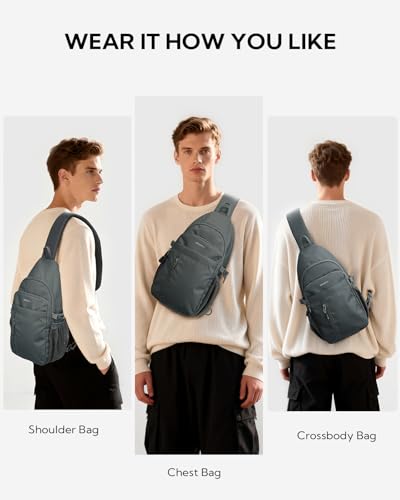 WATERFLY Small Crossbody Sling Bag: RFID Sling Backpack Chest Bag Travel Shoulder Multiple Pockets Hiking Daypack for Ma - Additional View