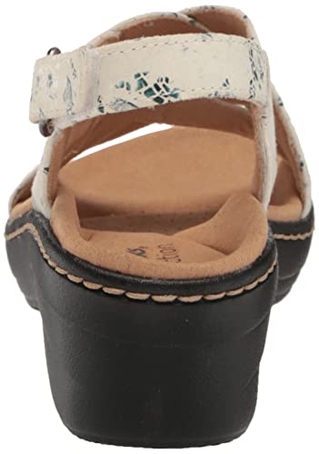 Clarks Women's Merliah Echo Heeled Sandal, Blue Floral Textile, 8 #TOP2