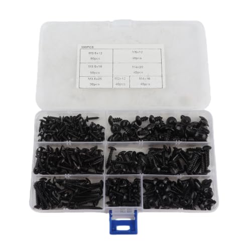Kit de tornillos autorroscantes cabeza plana 300 pcs miniatura 1