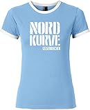  EZYshirt® Nordkurve auf Schalke Damen T-Shirt Rundhals Ringer