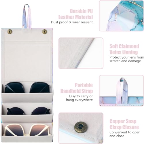 Image of Sunglasses Travel Case,Foldable Eyeglasses Case, Portable Multiple Glasses Case for Women Men Girls