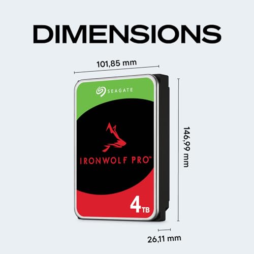 Image of Seagate IronWolf Pro, 4 TB, Enterprise NAS Internal HDD -CMR 3.5 Inch, SATA 6 Gb /s, 7,200 RPM, 256 MB Cache for RAID Network Attached Storage (ST4000NT001)