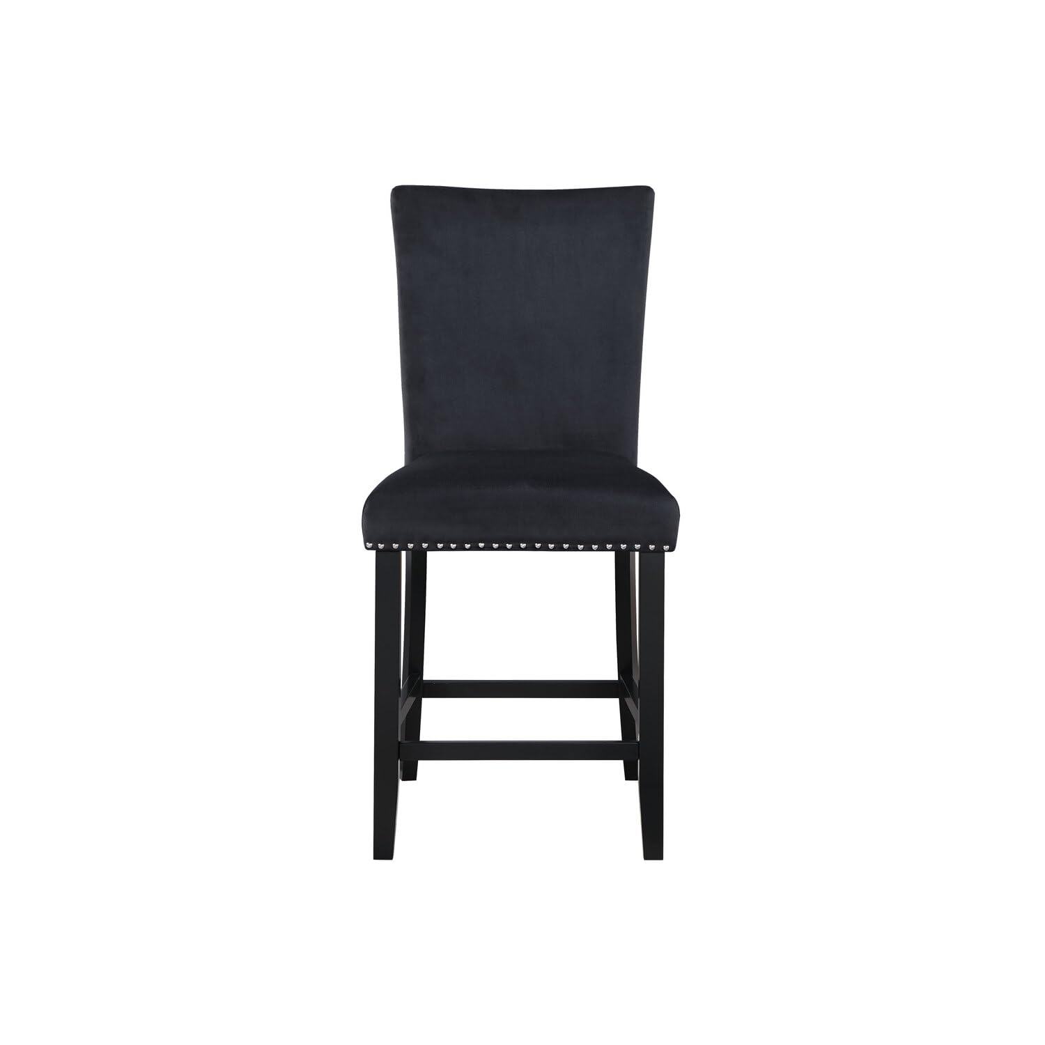 Global Furniture USA D04 Black Velvet Fabric Bar Stool