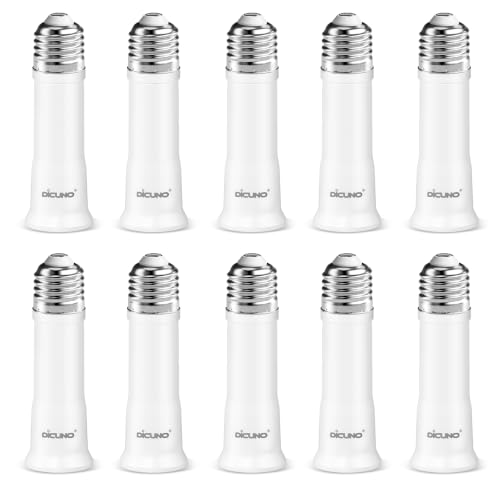 Image of DiCUNO E26 Bulb Socket Extender, Flexible Socket Fan Light Extender, 10Pack