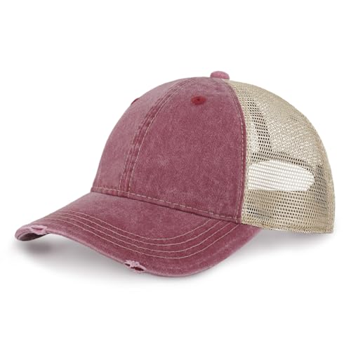Image of ChoKoLids Vintage Distressed Trucker Hat Adjustable Back Unisex Headwear