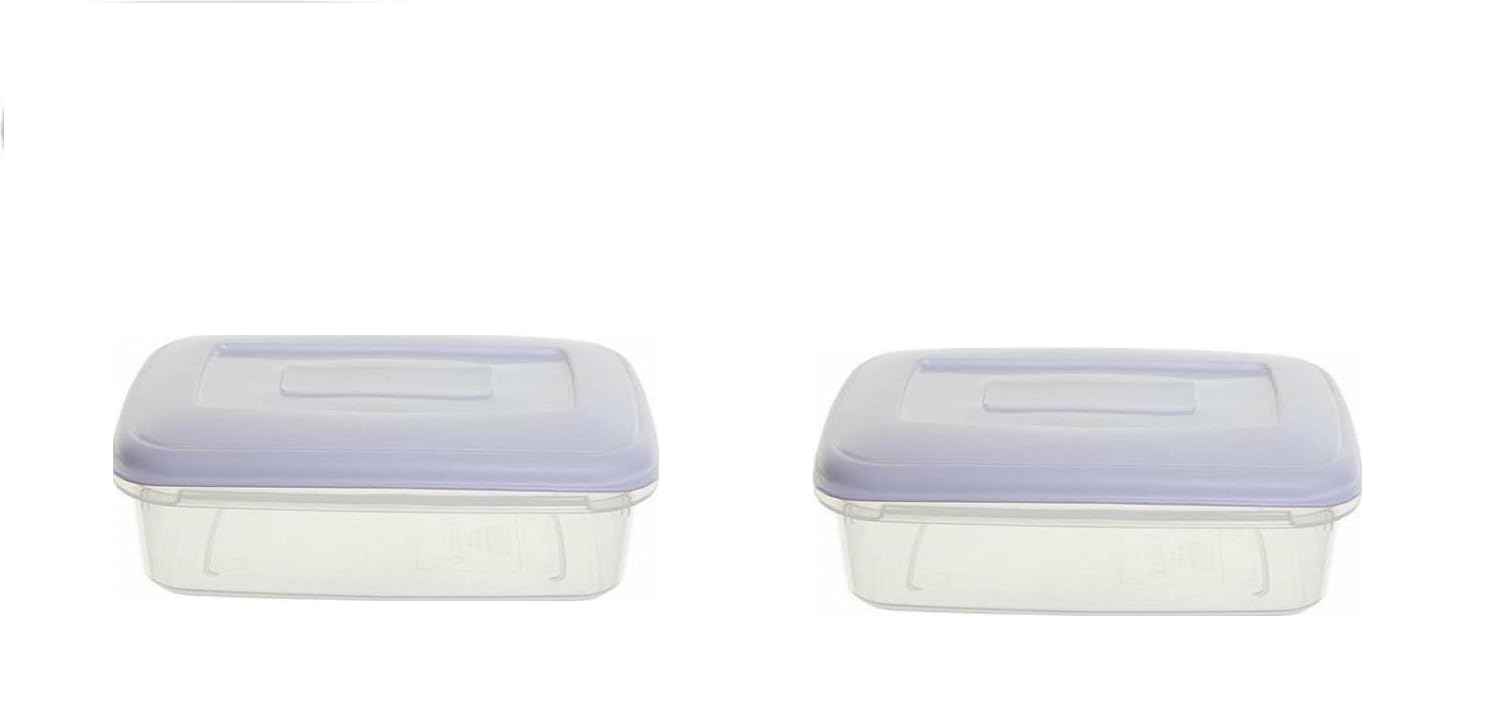 Whitefurze Food Storage Container 1.5 Litre Home Kitchen Storage Clear (Pack of 2)