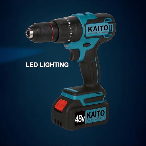 Image of KAITO Cordless Power Tool Combo Kit (4-in-1) | 26mm Rotary Hammer, 100mm Angle Grinder, 450Nm Impact Wrench & 10mm Drill Driver | 4 Lithium-Ion Batteries, 2 Chargers & Carry Case