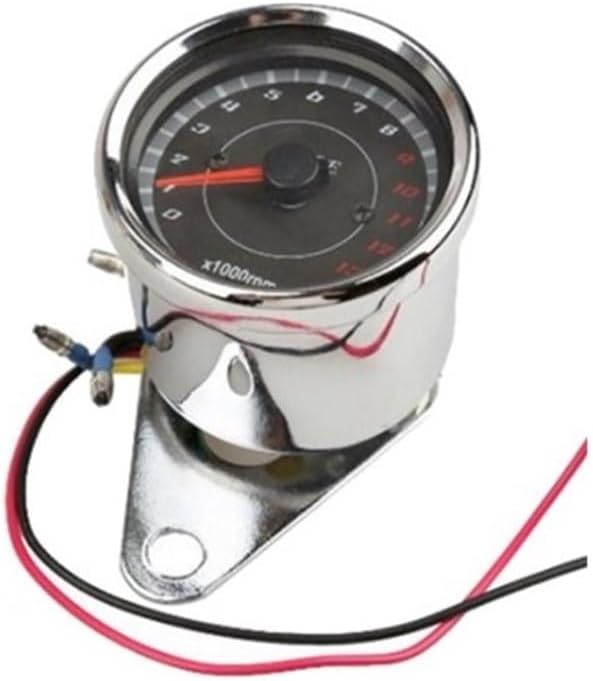 Odometer Speedometer Motorcycle Tachometer Meter Backlight Gauge Rev Counter 12V Auto Tacho Meter Pointer 0-13000 RPM Universal Refit