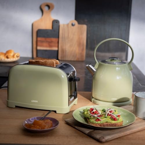 Livoo Czajnik retro 1,5L DOD202C - 1850-2200 W, stal nierdzewna, obrót o 360°, ukryty opór