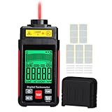 Laser-Tachometer Berührungsloses RPM-Messgerät 10-99999 U/min, Hohe Genauigkeit mit Reflexionsband, LCD-Hintergrundbeleuchtung & Max/Min/Durchschnitt, Datenhaltefunktion, Rotationssensor für Heimgebra