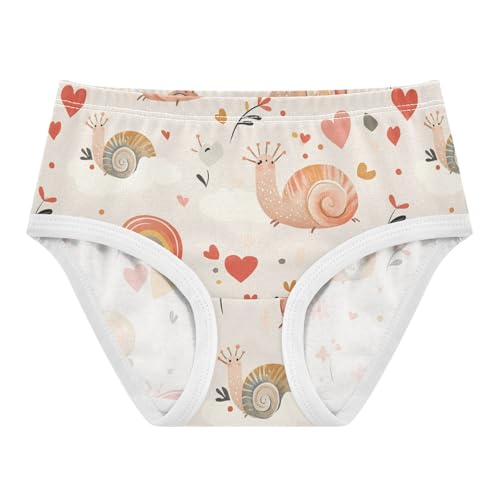 Wusikd Snails Girls' Underwear Cotton Hearts Girls Briefs Soft Toddler Underwear 2T