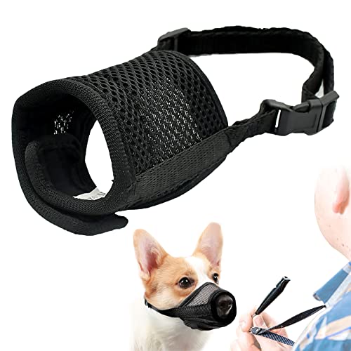 Muselières pour Chiens en Nylon,muselière Chien Petite Taille en Maille Douce et Respirante,Museliere Anti Aboiement pour Boire,Dog Muzzles,Muselière Malinois Anti-Aboie,Ment Anti-Morsure Cover