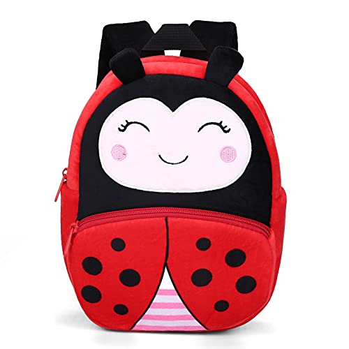Sac à Dos Enfant Garderie Maternelle Sac Creche Sac Animaux Cartable École Cartoon Mignon pour bébé Fille garçon 1-3 Ans,Coccinelle