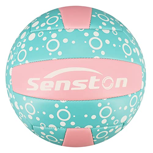 Senston Glow In The Dark Volleyball Size 5, Glowing Leather Volleyball -Gift For Kids, Men, Women Indoor Outdoor Night Volleyball With Pump #TOP6