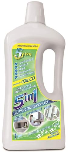 Orlandi Detergente Multi Funzionale 5in1 Superconcentrato, Profumo di Talco, SUPERFIVE, 1000ml, 1000 unità