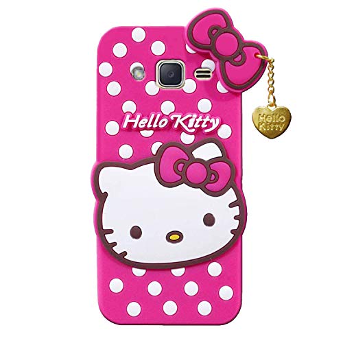 Image of Unirock Hello Kitty Back Case Cover for Samsung Galaxy J7 Nxt| 3D Cute Hello Kitty Case |Soft Silicone Rubber Back Cover with Pendant Kitty Cover for Samsung Galaxy J7 Nxt (Pink)