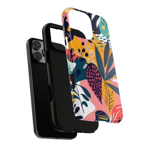 Coque iPhone 16 Pro Max rigide motif végétal multicolore brillant - 3
