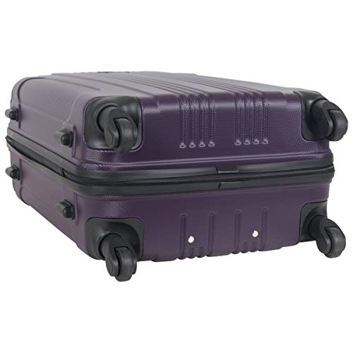 Kenneth Cole Reaction Out Of Bounds 24-inch Check-Size Lightweight Durable Hardshell 4-Wheel Spinner Upright Luggage, Deep Purple