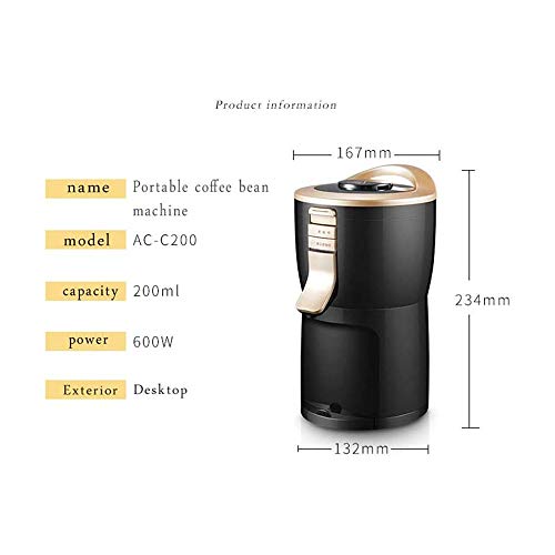 LKNJLL Kaffeemaschine, Haushalt beweglicher kleine Schleifen Kaffee, Bohnenpulver – Bild 3