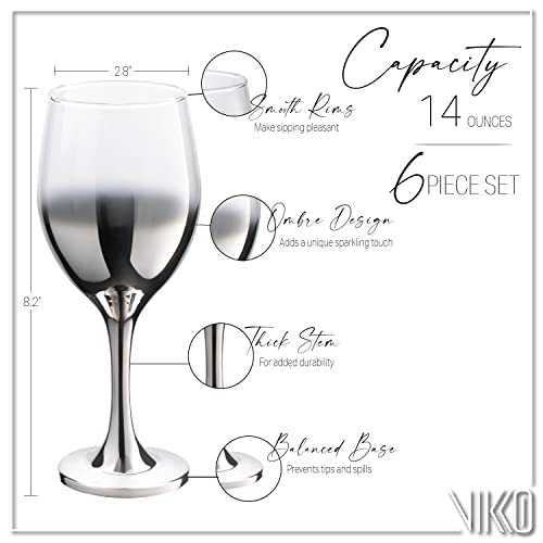 Vikko-Decor-Silver-Ombre-Wine-Glasses-14-Ounce-Fancy-Wine-Glasses-With-Stem-for-Red-and-White-Wine–Thick-and-Durable–Dishwasher-Safe-Goblets–Great-Gift-Idea–Set-of-6-Decorative-Wine-Glasses Vikko Decor Silver Ombre Wine Glasses 14 Ounce Fancy Wine Glasses With Stem for Red and White Wine–Thick and Durable–Dishwasher Safe Goblets–Great Gift Idea–Set of 6 Decorative Wine Glasses