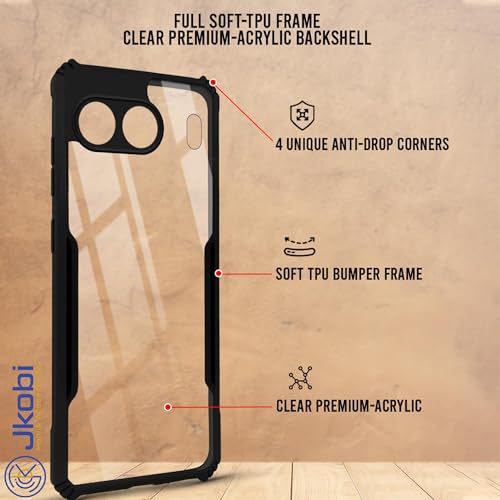 Image of Jkobi Back Case Cover for Oneplus Nord 4 (Shockproof with Polycarbonate Clear Panel | Professional Black)
