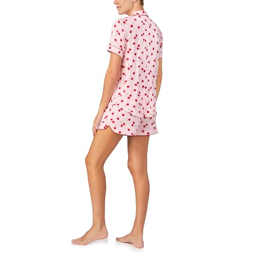 Image of kate spade new york Short Sleeve Brushed Jersey Notch Boxer Pajama Set