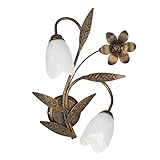 applique ferro battuto antiche Il bianco dei paralumi in vetro satinato a forma di calla fa risaltare la struttura scura in metallo color bronzo e ne mette in risalto le decorazioni a tema floreale
