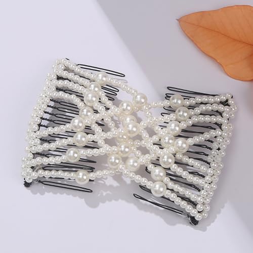 6 peines para el cabello elásticos y clips dobles miniatura 3