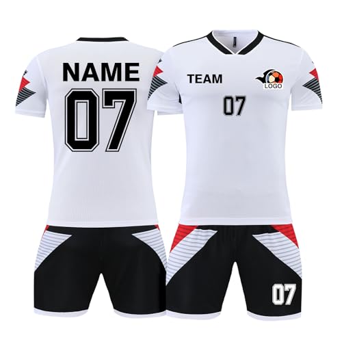 LAIFU Custom Soccer Jersey, Personalized Name,Team Name,Number,Logo Soccer Kits White