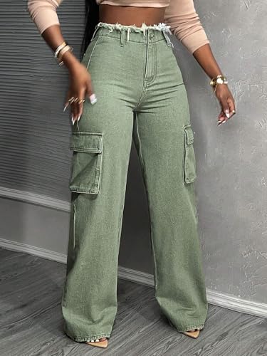 Women's Mid-Rise Jean Straight Leg Denim Jeans With And Frayed Hem Pockets4