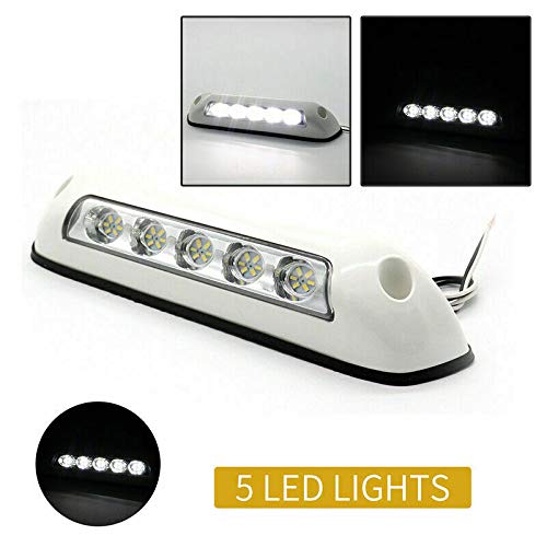 Faretto LED Da 8 Pollici Per Camper E Barca | 30 LED, 12V 5W, Bianco | Impermeabile IP67, Antishock | Montaggio Superficiale Per Tende Da Sole, Portico E Armadi