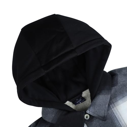 Image of LeeHanTon Mens Flannel Jackets Sherpa Lined Fleece Zip Up Winter Warm Workout Plaid Sweatshirt with Hood