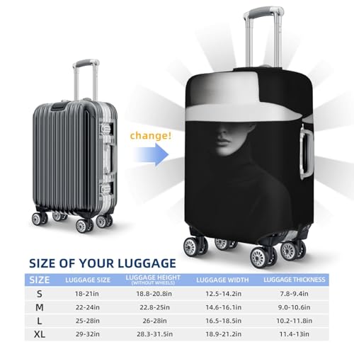 Beautiful Woman Wearing Hat Elastic Travel Luggage Covers Dustproof Scratch-Resistant Suitcase Protector Fit 22-24 Inch4
