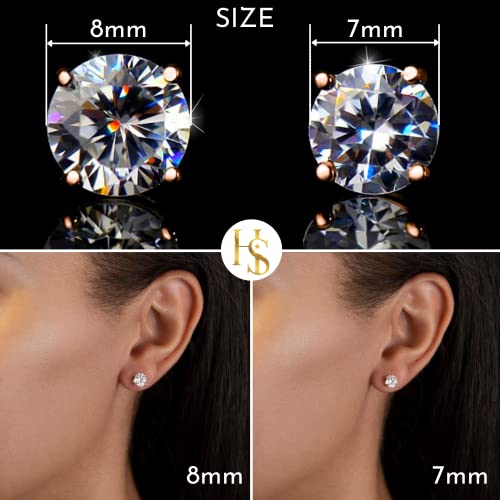 Image of HIGHSPARK 925 Silver Solitaire Earrings for Women | 92.5 Sterling Silver and Diamond like Brilliance Sparkling Zirconia for that Stunning Shine | Lovely Gift