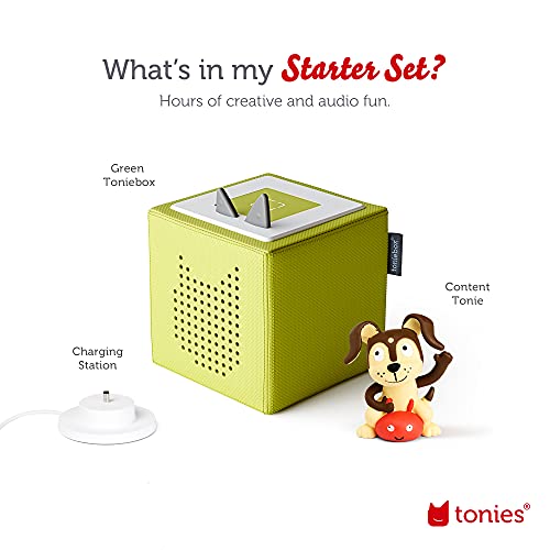 Image of Toniebox 1 Audio Player Starter Set with Playtime Puppy - Listen, Learn, and Play with One Huggable Little Box - Green