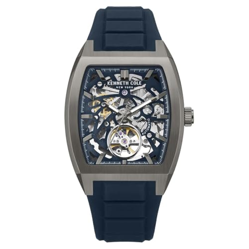 Montre Automatique Kenneth Cole en acier inoxydable bleu élégant
