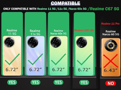Image of COVERBLACK Rubber Back Cover for Realme 11x / 60X 5G / C67 / 11 5G - Transparent