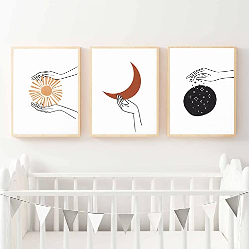 Impresión de la lona con diseño de astros abstractos decoración minimalista de gran tamaño 70x100